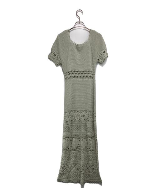HER LIP TO（ハーリップトゥ）Her lip to (ハーリップトゥ) Linen-blend Crochet Summer Dress ミントグリーン サイズ:M 未使用品の古着・服飾アイテム