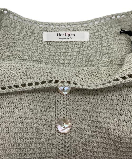 HER LIP TO（ハーリップトゥ）Her lip to (ハーリップトゥ) Linen-blend Crochet Summer Dress ミントグリーン サイズ:M 未使用品の古着・服飾アイテム