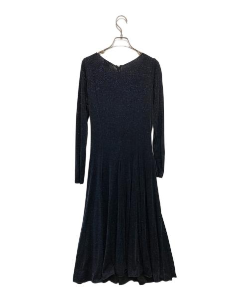 ARMANI COLLEZIONI（アルマーニ コレツィオーニ）ARMANI COLLEZIONI (アルマーニ コレツィオーニ) カシュクールラメドレス ネイビー サイズ:44の古着・服飾アイテム