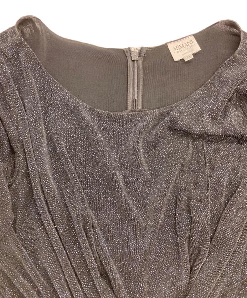ARMANI COLLEZIONI（アルマーニ コレツィオーニ）ARMANI COLLEZIONI (アルマーニ コレツィオーニ) カシュクールラメドレス ネイビー サイズ:44の古着・服飾アイテム