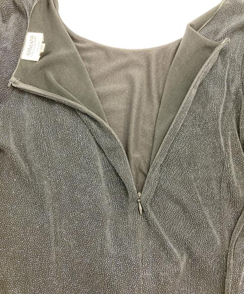 ARMANI COLLEZIONI（アルマーニ コレツィオーニ）ARMANI COLLEZIONI (アルマーニ コレツィオーニ) カシュクールラメドレス ネイビー サイズ:44の古着・服飾アイテム
