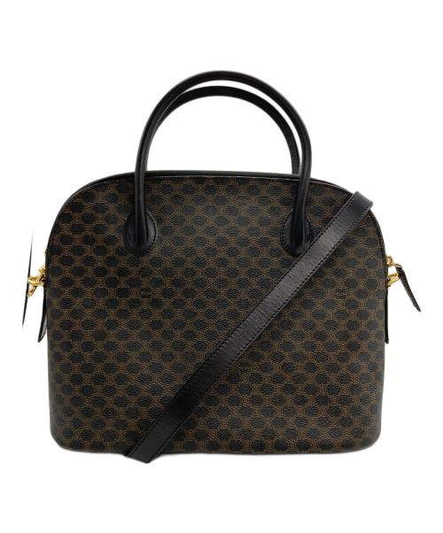 CELINE（セリーヌ）CELINE (セリーヌ) マカダムPVCレザーショルダーバッグ ブラックの古着・服飾アイテム