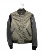 ALPHA×nano・universeアルファ×ナノ・ユニバース）の古着「別注レザー切替MA-1ジャケット」｜カーキ