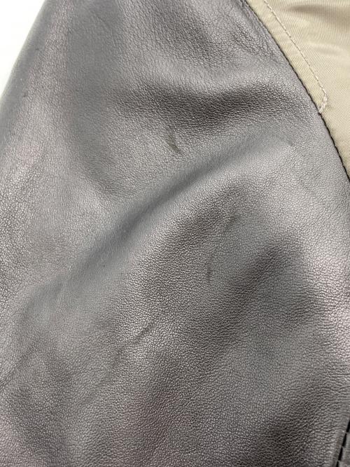 ALPHA（アルファ）ALPHA (アルファ) nano・universe (ナノ・ユニバース) 別注レザー切替MA-1ジャケット カーキ サイズ:Sの古着・服飾アイテム