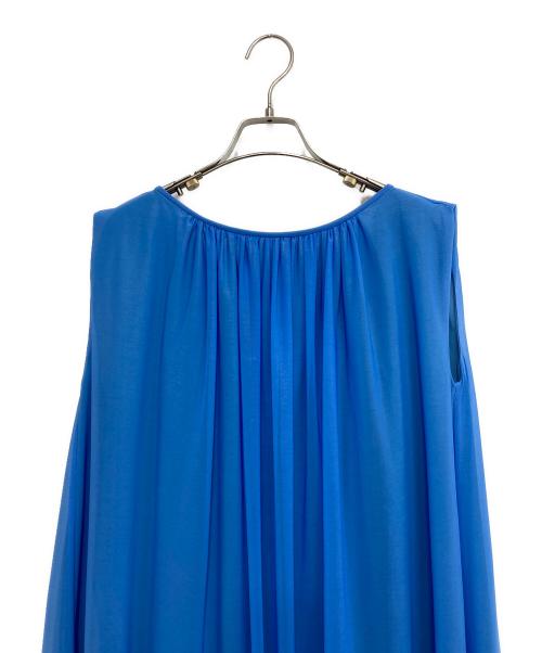 ROPE（ロペ）ROPE (ロペ) ブライトネスヤーンギャザーワンピース ブルー サイズ:38の古着・服飾アイテム