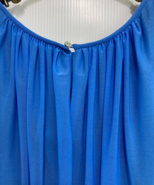 ROPE（ロペ）ROPE (ロペ) ブライトネスヤーンギャザーワンピース ブルー サイズ:38の古着・服飾アイテム