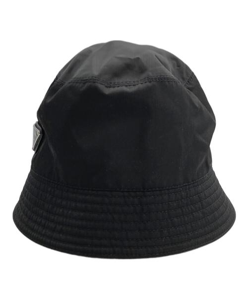 PRADA（プラダ）PRADA (プラダ) トライアングルロゴバケットハット ブラック サイズ:Mの古着・服飾アイテム