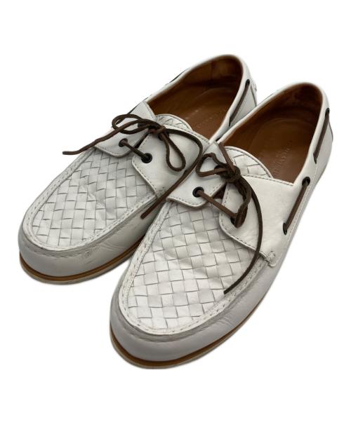 BOTTEGA VENETA（ボッテガベネタ）BOTTEGA VENETA (ボッテガベネタ) イントレチャートシューズ ホワイト サイズ:41½の古着・服飾アイテム