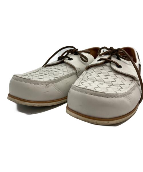 BOTTEGA VENETA（ボッテガベネタ）BOTTEGA VENETA (ボッテガベネタ) イントレチャートシューズ ホワイト サイズ:41½の古着・服飾アイテム