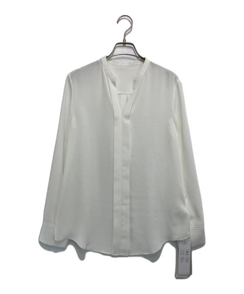 icB（アイシービー）icB (アイシービー) BackSatinAmunzen キーネックブラウス ホワイト サイズ:XS 未使用品の古着・服飾アイテム