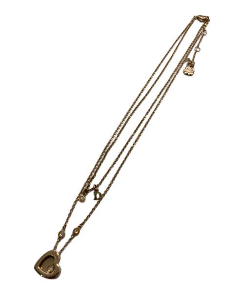 Christian Dior（クリスチャン ディオール）Christian Dior (クリスチャン ディオール) ハート2連ネックレス ゴールドの古着・服飾アイテム