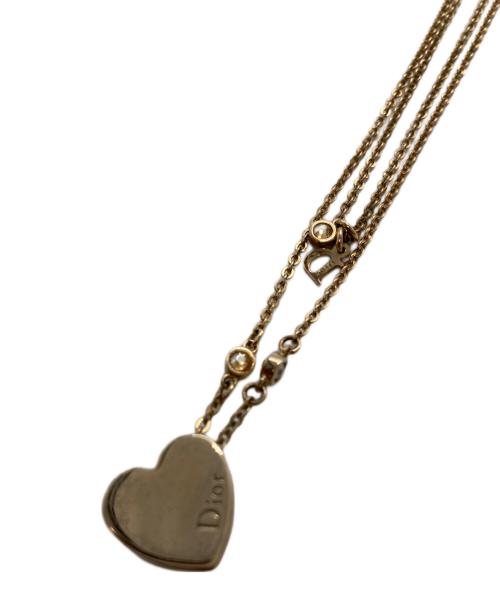 Christian Dior（クリスチャン ディオール）Christian Dior (クリスチャン ディオール) ハート2連ネックレス ゴールドの古着・服飾アイテム