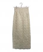 anuansアニュアンス）の古着「エンブロイダリータイトスカート」｜ホワイト