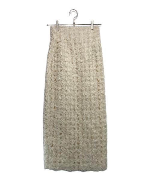 anuans（アニュアンス）anuans (アニュアンス) エンブロイダリータイトスカート ホワイト サイズ:S 未使用品の古着・服飾アイテム