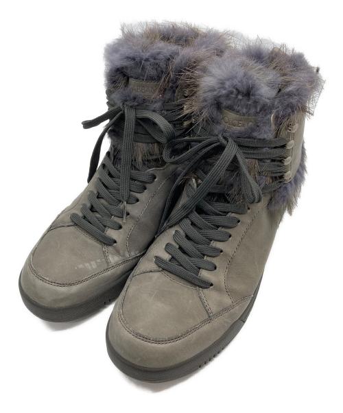 DOLCE & GABBANA（ドルチェ＆ガッバーナ）DOLCE & GABBANA (ドルチェ＆ガッバーナ) ファー ハイカットスニーカー グレー サイズ:8.5の古着・服飾アイテム