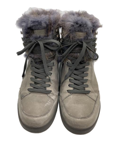 DOLCE & GABBANA（ドルチェ＆ガッバーナ）DOLCE & GABBANA (ドルチェ＆ガッバーナ) ファー ハイカットスニーカー グレー サイズ:8.5の古着・服飾アイテム