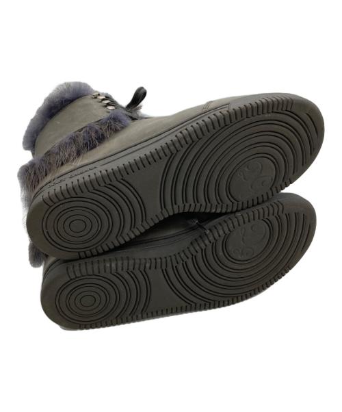 DOLCE & GABBANA（ドルチェ＆ガッバーナ）DOLCE & GABBANA (ドルチェ＆ガッバーナ) ファー ハイカットスニーカー グレー サイズ:8.5の古着・服飾アイテム