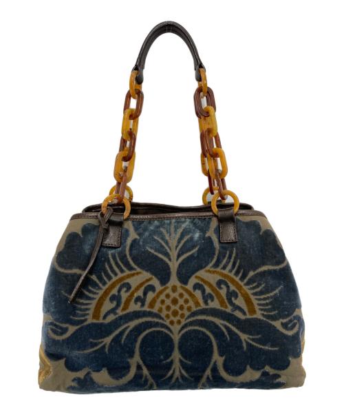 MIU MIU（ミュウミュウ）MIU MIU (ミュウミュウ) ベロアプリントバッグ マルチカラーの古着・服飾アイテム