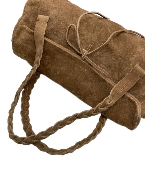 MIU MIU（ミュウミュウ）MIU MIU (ミュウミュウ) [OLD]  アーカイブ スウェードバッグ ベージュの古着・服飾アイテム