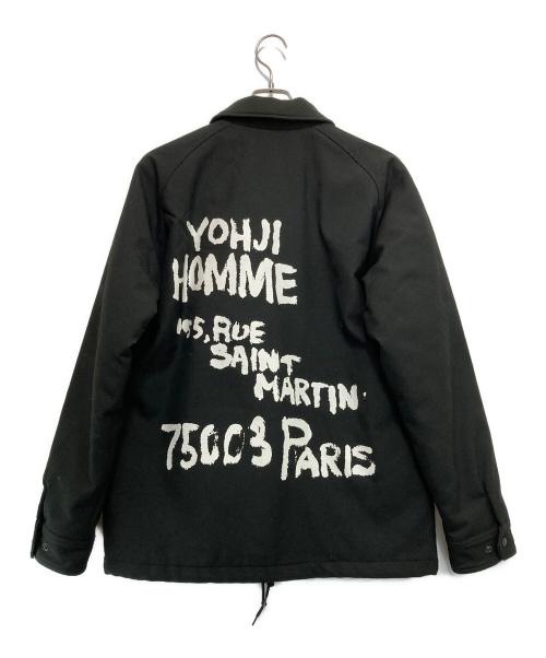 New Era（ニューエラ）New Era (ニューエラ) Yohji Yamamoto pour homme (ヨウジヤマモト プールオム) W COACH JKT YY L中綿ジャケット ブラック サイズ:L/4の古着・服飾アイテム