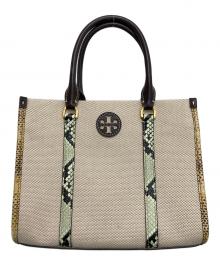 TORY BURCH（トリーバーチ）の古着「Blake Canvas Embossed Small」｜ベージュ