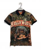 MARK&LONAマークアンドロナ）の古着「総柄ポロシャツ」｜ブラック×オレンジ