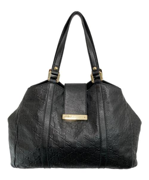 GUCCI（グッチ）GUCCI (グッチ) グッチシマレザー トートバッグ ブラックの古着・服飾アイテム
