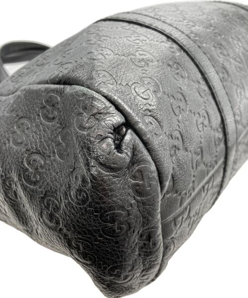 GUCCI（グッチ）GUCCI (グッチ) グッチシマレザー トートバッグ ブラックの古着・服飾アイテム