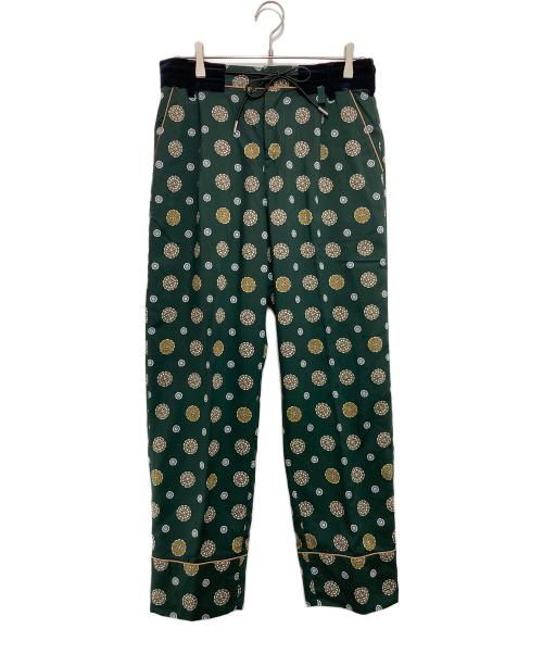 sacai（サカイ）sacai (サカイ) ウエスト切替イージーパンツ グリーン サイズ:1の古着・服飾アイテム