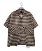 DAIWA PIER39ダイワ ピア39）の古着「Tech Regular Collar Shirts S/S」｜ブラウン×ベージュ