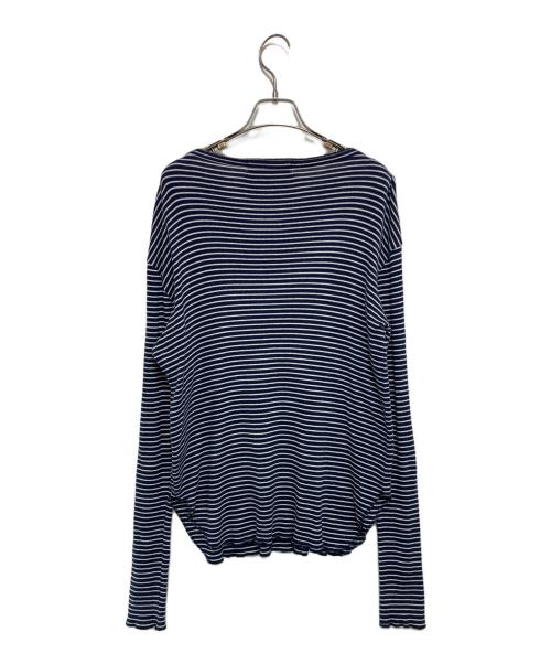 Hello, Bonjour!（ハローボンジュール）Hello, Bonjour! (ハローボンジュール) BORDER RIB LONGSLEEVE T-SHIRT ネイビー サイズ:-の古着・服飾アイテム