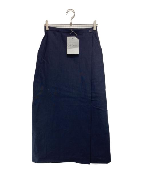 YOHJI YAMAMOTO（ヨウジヤマモト）YOHJI YAMAMOTO (ヨウジヤマモト) [古着]80’s ラップスカート ネイビー サイズ:Mの古着・服飾アイテム