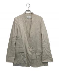 中古・古着通販】digne (ディニュ) collarless jacket オリーブ サイズ