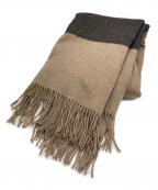 THROWスロー）の古着「W/C ストライプブランケットストール/カシミヤブレンド大判ストール」｜ブラウン