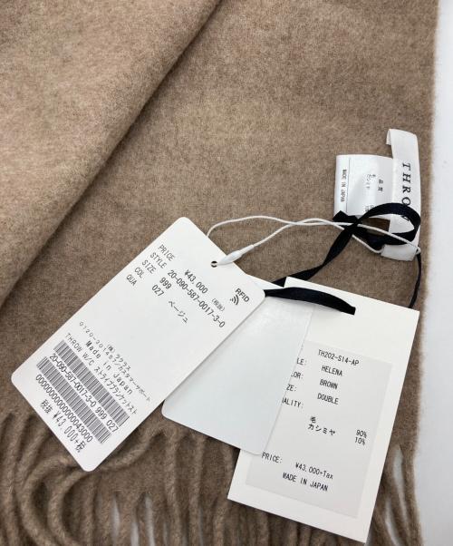 THROW（スロー）THROW (スロー) W/C ストライプブランケットストール/カシミヤブレンド大判ストール ブラウンの古着・服飾アイテム