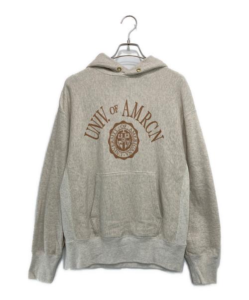 Americana（アメリカーナ）Americana (アメリカーナ) カレッジプリントフーディ グレー サイズ:Mの古着・服飾アイテム