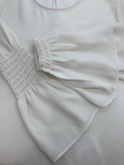 Lisiere（リジェール）Lisiere (リジェール) Shirring Blouse ホワイト サイズ:FREEの古着・服飾アイテム