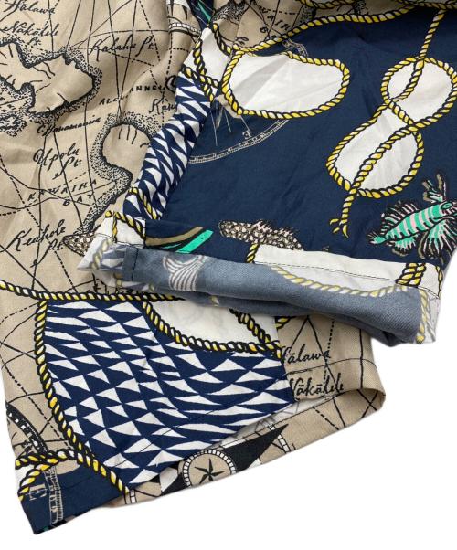 BANANATIME（バナナタイム）BANANATIME (バナナタイム) シルクイージーパンツ ベージュ×ネイビー サイズ:xsの古着・服飾アイテム