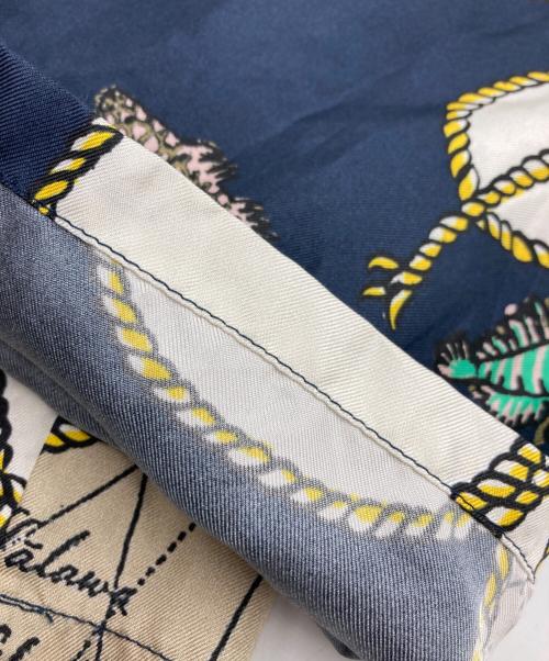 BANANATIME（バナナタイム）BANANATIME (バナナタイム) シルクイージーパンツ ベージュ×ネイビー サイズ:xsの古着・服飾アイテム