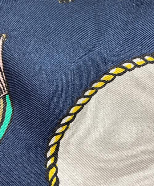 BANANATIME（バナナタイム）BANANATIME (バナナタイム) シルクイージーパンツ ベージュ×ネイビー サイズ:xsの古着・服飾アイテム