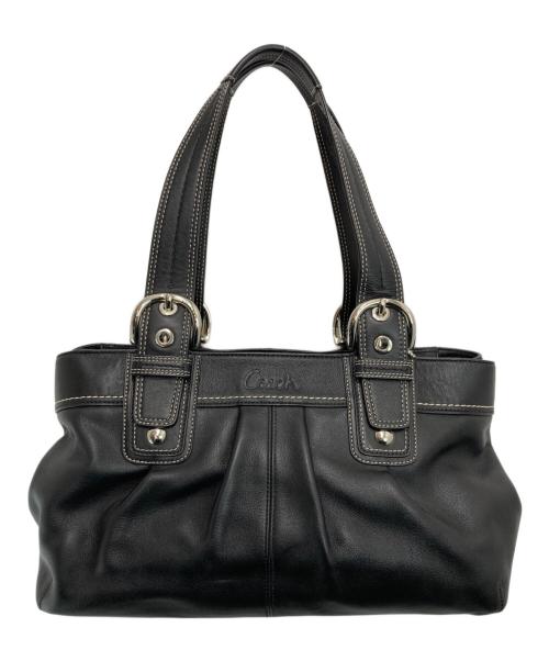 COACH（コーチ）COACH (コーチ) プリーテッド ソーホー ハンドバッグ ブラックの古着・服飾アイテム