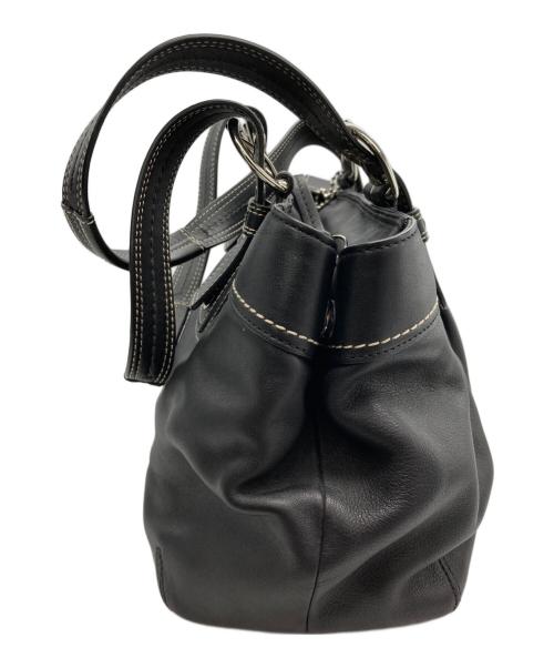 COACH（コーチ）COACH (コーチ) プリーテッド ソーホー ハンドバッグ ブラックの古着・服飾アイテム