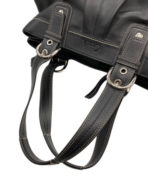 COACH（コーチ）COACH (コーチ) プリーテッド ソーホー ハンドバッグ ブラックの古着・服飾アイテム