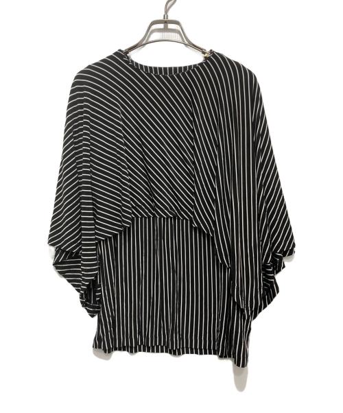 MM6 Maison Margiela（エムエムシックスメゾンマルジェラ）MM6 Maison Margiela (エムエムシックスメゾンマルジェラ) デザインストライプブラウス ホワイト×ブラック サイズ:Sの古着・服飾アイテム