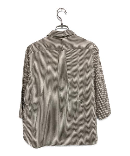 MARGARET HOWELL（マーガレットハウエル）MARGARET HOWELL (マーガレットハウエル) TRAMS STRIPE COTTON SILK 長袖ブラウス ベージュ サイズ:2の古着・服飾アイテム