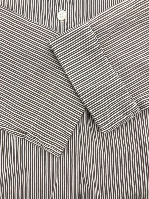 MARGARET HOWELL（マーガレットハウエル）MARGARET HOWELL (マーガレットハウエル) TRAMS STRIPE COTTON SILK 長袖ブラウス ベージュ サイズ:2の古着・服飾アイテム