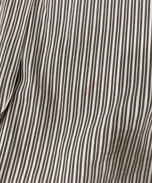 MARGARET HOWELL（マーガレットハウエル）MARGARET HOWELL (マーガレットハウエル) TRAMS STRIPE COTTON SILK 長袖ブラウス ベージュ サイズ:2の古着・服飾アイテム