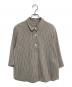 MARGARET HOWELL（マーガレットハウエル）の古着「TRAMS STRIPE COTTON SILK 長袖ブラウス」｜ベージュ