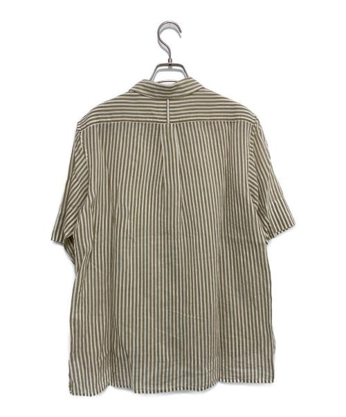 MARGARET HOWELL（マーガレットハウエル）MARGARET HOWELL (マーガレットハウエル) BLOD STRIPE COTTN SILK 半袖ブラウス ベージュ サイズ:2の古着・服飾アイテム