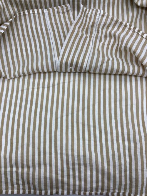MARGARET HOWELL（マーガレットハウエル）MARGARET HOWELL (マーガレットハウエル) BLOD STRIPE COTTN SILK 半袖ブラウス ベージュ サイズ:2の古着・服飾アイテム